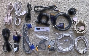 Desktop Computer External Connecting Cables for Repairs or Builds - As Is