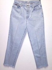 Womens vintage CALVIN KLEIN MOM jeans 90s Y2K Sz 10 Easy fit RAW HEM light wash