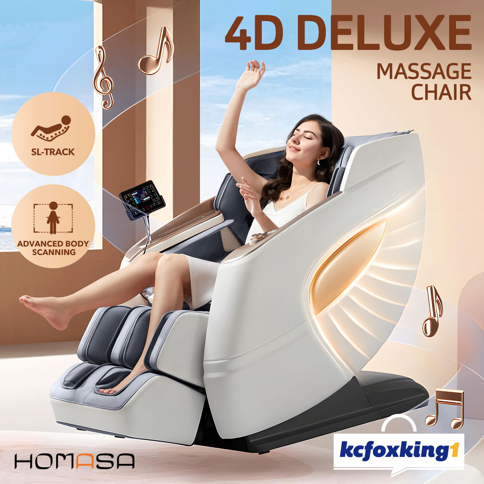 HOMASA 4D Electric Massage Chair Full Body SLTrack Massager Recliner