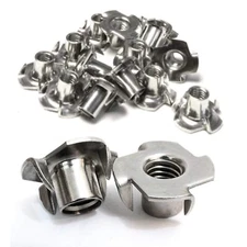 Stainless Steel T-Nuts 1/4"-20 Inch 25 Pack Anti Corrosion Threaded Insert Ch...