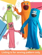 SEWING PATTERN Sew Men Women Teen Costume Halloween Tube Man Outfit Funny 11151