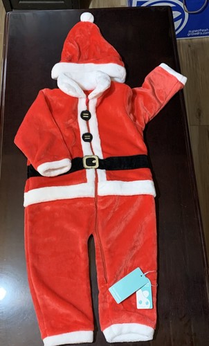 Weihnachtsmann Anzug ~ Einteiler mit Mütze ~ Kinder Größe 5T bis 6T ~ Neu
