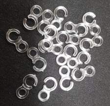 30pz Ganci trasparenti in plastica per anelli tenda clip aggancio incastro Ø 7mm