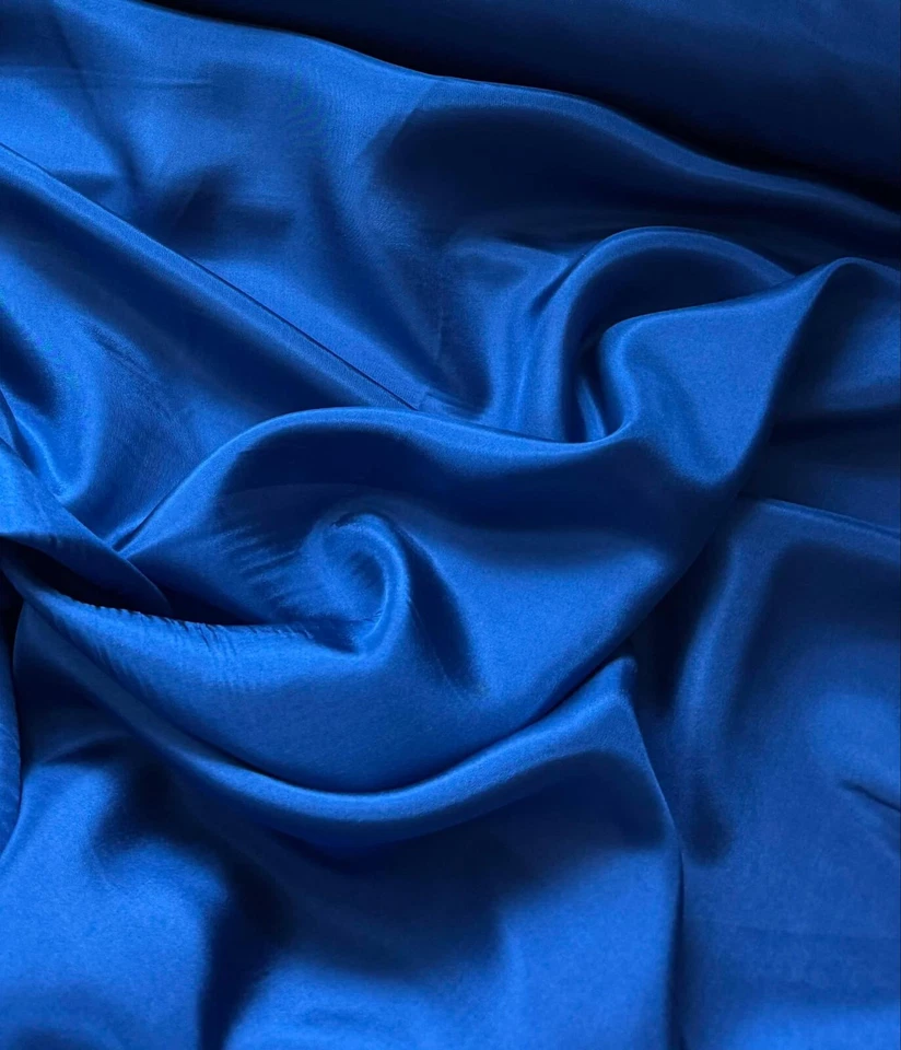 Tela HABOTAI Zafiro Azul China Seda 8mm Peso 54" Ancho Foto 3 de 4
