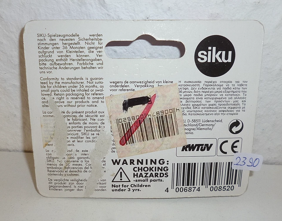 SIKU SUPER SERIE / MOTORROLLER / 0852 / VESPA ET4 / pink / #2390# - Bild 2 von 2