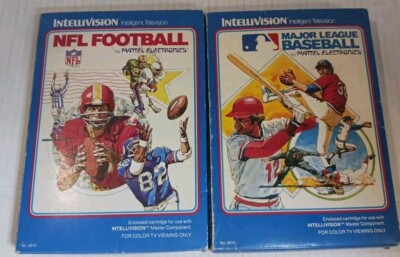 Intellivision MLB Baseball, Nfl Football by Mattel Electronics w box Lot 2