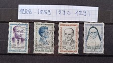 série timbres france oblitérés 1961  n° 1288 1289 1290 1291