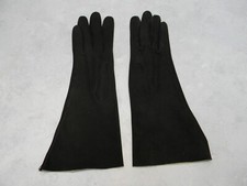 DESIGNER LADIES BLACK SUEDE DRESS GLOVES UNLINED SIZE 6.5