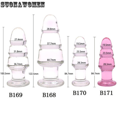 Adult Anal Dilator Glass Butt Plug Crystal Glass Anal Plug Dildo Anus Sex  Toys