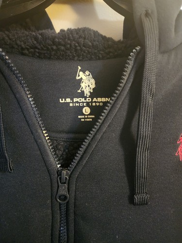 US Polo Assn. Classic Navy Full Zip Hooded Jacket Men Size Large - Picture 3 of 7