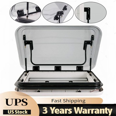 800mmx500mm RV Roof Window Hatch Caravan Trailer Skylight Vent Hatch w/ Light ~