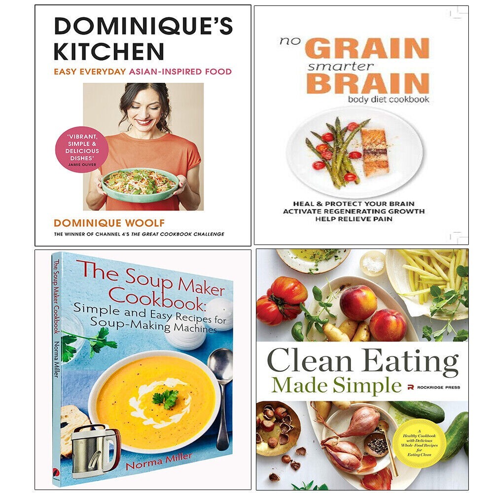 Dominique’s Kitchen, No Grain Smarter, Soup Maker, Clean Eating Made 4 Books Set