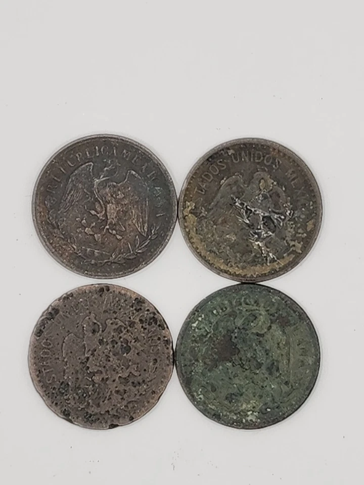 MEXICO 1 ONE CENTAVO coins, bronze 1903-1905-1906-1913-Mixed Lot (3) - Image 2 of 2
