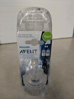 Philips Avent Slow Flow Nipple, 4pk, SCF422/47, Clear