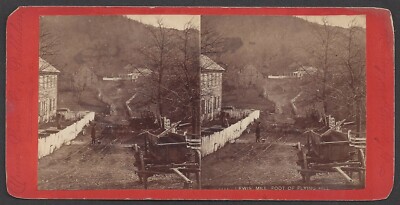 READING, PA STEREOVIEW ~ LEWIS MILL FOOT OF FLYING HILL SECTION OF TOWN c. 1870s