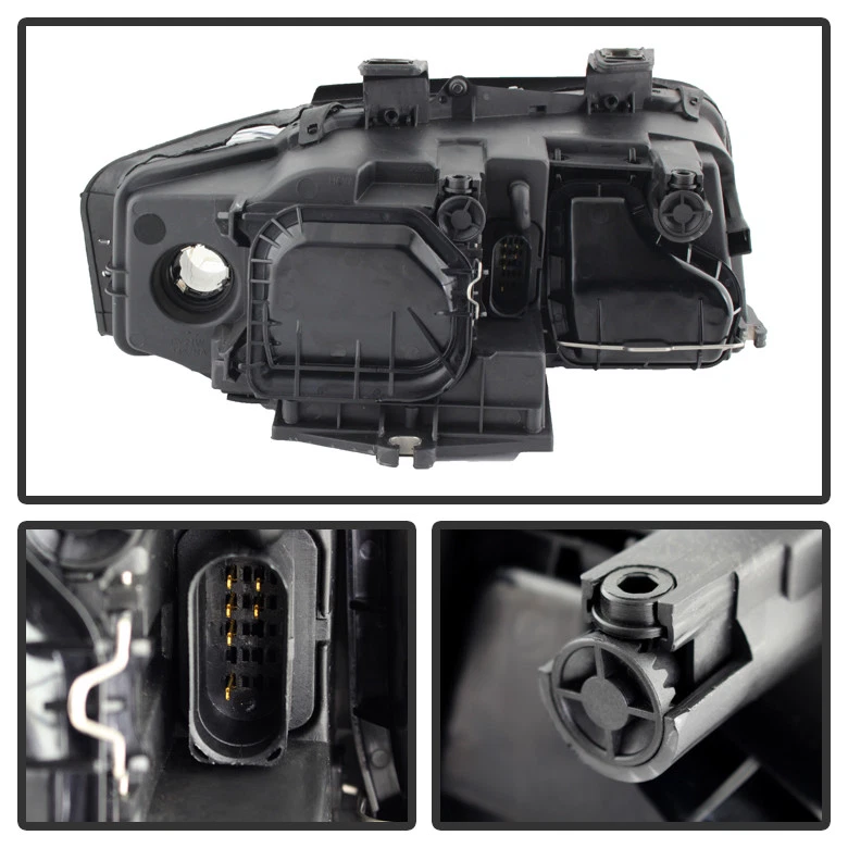 Black 2002-2005 Audi A4 S4 B6 Quattro Projector Headlights Replacement 02-05 Set - Image 2 of 2