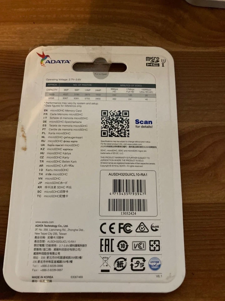 ADATA Premier 32GB MicroSDHC/SDXC UHS-I Class 10 V10 A1 Memory Card with Adapter - Image 2 of 2