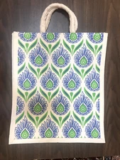 Jute Eco friendly Reusable Carry bag with Zipper-Travel, shopping, Casual, Work 