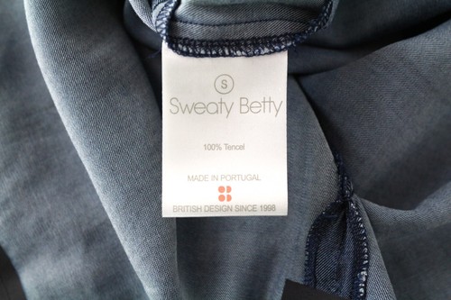 SWEATY BETTY Kvasir Luxe Women Dress S Shirt-Style Blue Denim Like Midi Melange - Picture 7 of 9
