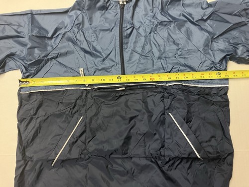 Vtg 90s Old Navy Blue Anorak Jacket Windbreaker Mens Size S Packable Pouch New - 第 4/12 張圖片