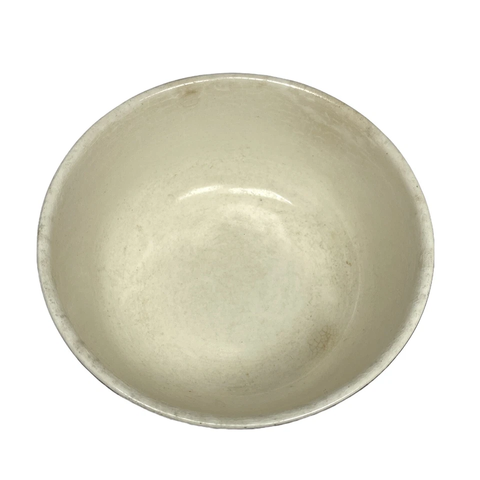 Antigo forno de cerâmica Harker 6" tigela de cereais ponto cruz petit acabamento prata - Imagem 3 de 4