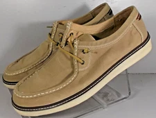 258430 WT50 MCGUFFEY MEN'S SHOES 11.5 M BEIGE CANVAS JOHNSTON MURPHY WALK TEST