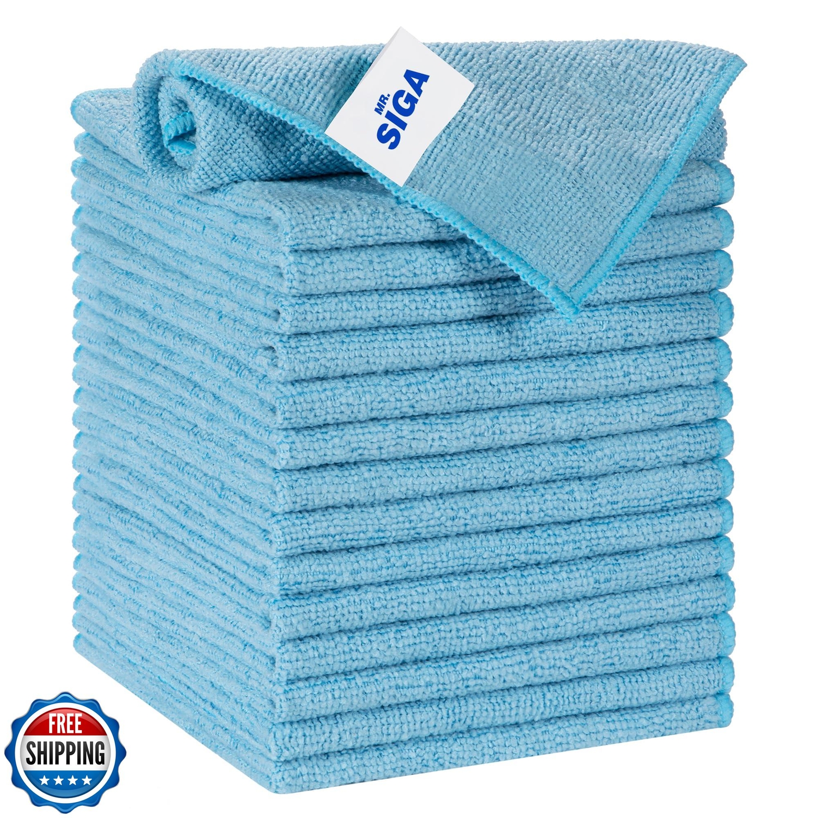 MR.SIGA Streak-Free Microfiber Cleaning Cloth for All-Purpose Use