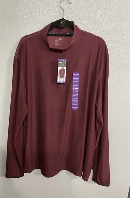 Gap Fit Active Half Zip Mock Eco Burgundy Size XXL Men s NWT Stretch Knit