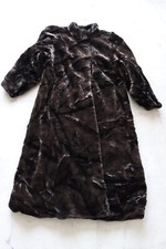 Vintage Hillmoor New York Full Length Faux Fur Coat Brown/Black