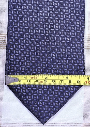 Corbata de seda para hombre GIORGIO ARMANI Italia negra con diseño geométrico azul 58x3,75 - Imagen 6 de 7