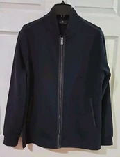 Hart Schaffner Marx Men's Zip-Up Jacket/Coat Dark Blue Heathered SZ Medium