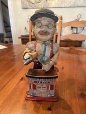 Vtg 1960s Charlie Weaver Bartender Battery Operated Tin Toy Japan Not Working