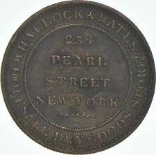 (1835-1837) Hallock & Bates Wholesale Dry Goods Hard Times Token *9182