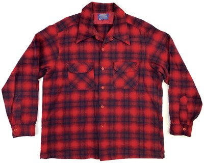 Vintage 70s Pendleton Wool SHADOW PLAID BOARD SHIRT XL Loop Vintage 70s Pendleton Wool SHADOW PLAID BOARD SHIRT XL Loop