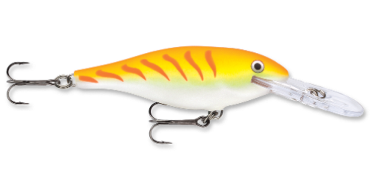 Rapala Deep Runner Shad Rap SR-7 – Orange Tiger UV – Couleur Rare – Leurre Bois Neuf