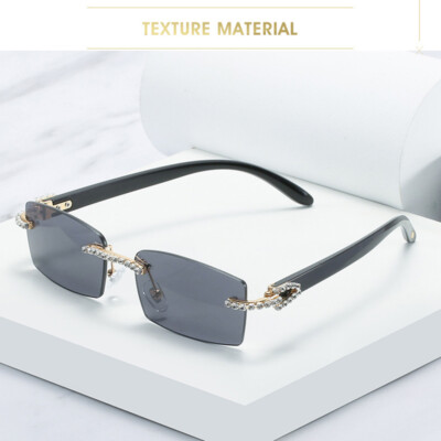 DG lot of 2 sunglasses black rectangular and silver rimless with one logo case DDI 1037454 DG Sunglasses with Crystals Case of 3 - Walmart.com main image 2