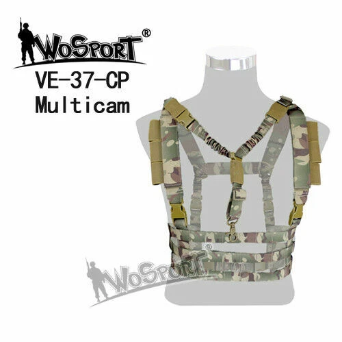 WorSporT VE-37 Tactical Hunting Paintball Molle Chest Rig Hanging Vest w/ Sling - Picture 10 of 11