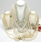 VINTAGE TO NOW FAUX PEARL BEAD COSTUME JEWELRY NECKLACE LOT