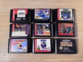 Sega Genesis Model 1 Console 1601 TESTED Bundle w/ Controller 9 Games OEM Wires