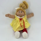 Cabbage Patch Kids Doll Rare Lemon Blonde Swing Dress Single Pony Blue Eyes