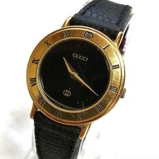 GUCCI 3000L Black Dial Quartz Ladies Watch 2.55cm Wrist 17cm