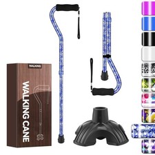 Walking Cane for Women  Men Folding Cane Lightweight with Offset Handle Adju...