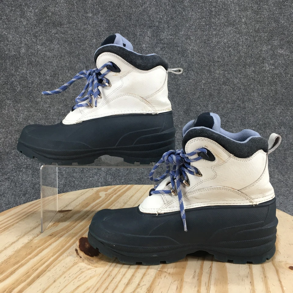 Botas Quest para mujer 8 Arctic Chill invierno cuero blanco como la nieve con cordones media pantorrilla Foto 2 de 4