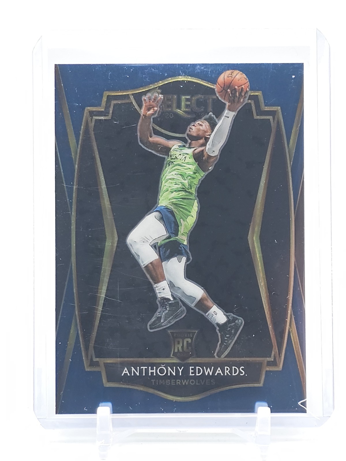 ANTHONY EDWARDS 2020-21 SELECT PREMIER LEVEL BLUE ROOKIE RC TIMBERWOLVES Q6988 A