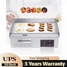 22" Commercial Electric Griddle Flat Top Grill Hot Plate BBQ Countertop 3000W