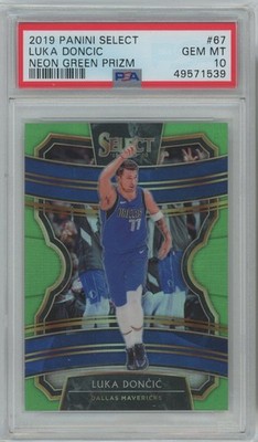 2019-20 Panini Select Luka Doncic #67 Neon Green Prizm /75 PSA 10 Gem Mint