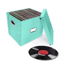 Vinyl Record Storage Box - 12" - 1 Pack- Crate Holds up to 75 Vinyl Albums - ...