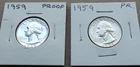 Lot of (2)  1959 Proof Washington Quarters - Uncirculated 90% Silver Beauties