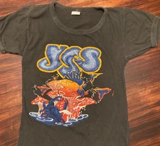 Vintage YES 1978 Black Concert Tee Shirt Psychedelic T-Shirt Very SMALL Hashmi