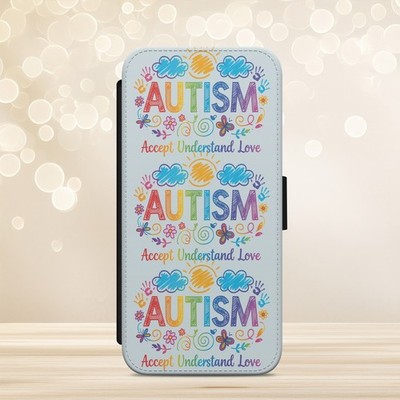 AUTISMUS KINDER ZITAT HANDYHÜLLE FÜR IPHONE SAMSUNG PIXEL FLIP WALLET POSITIVE SONNE